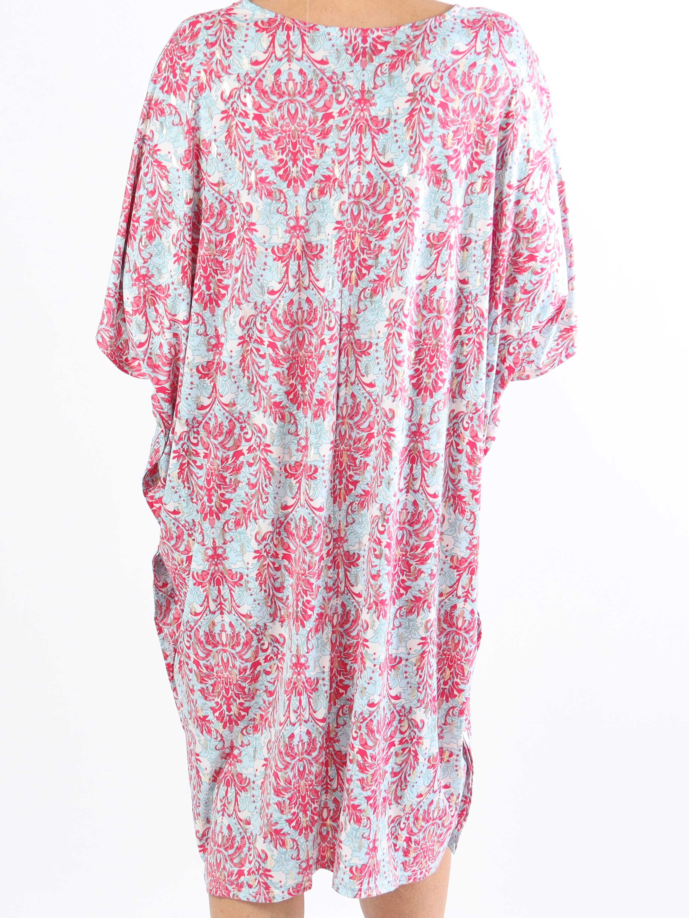 Azmina Royal - Elastisk plus size tunikakjole i loose fit